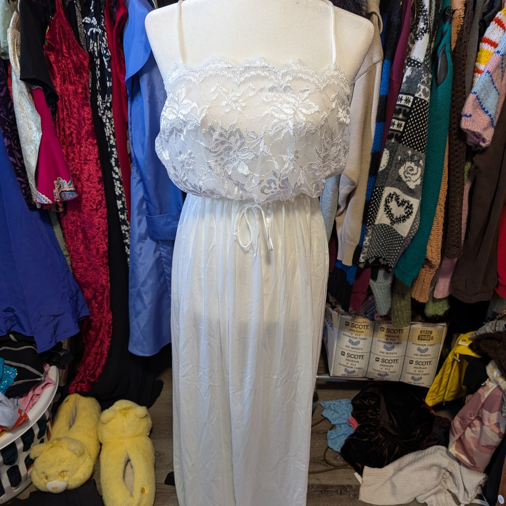 White Lace Slip Maxi Dress